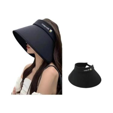 Imagem de Chapéu de sol de aba larga feminino, grande proteção UV, golfe, praia,