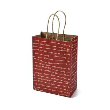 Imagem de 10 sacos de papel de coração para dia dos namorados, 21 x 15 x 8 cm, saco de presente com alça para embrulhar joias, caixa de presente, roupas, casamentos, aniversários, sacos de papel (21 x 15 x 8 cm
