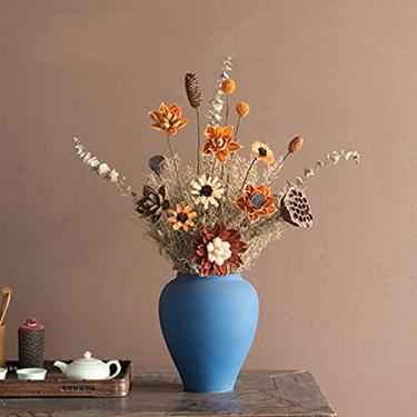Imagem de Flores Artificiais Decoração de Flores Secas Buquê de Flores Falsas Simulação Decoração de Casa Sala de Estar Arranjo de Flores Vaso Loja de Arte Café Decorações Flores