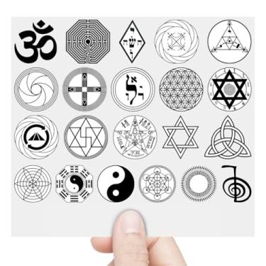 Imagem de Graviarte - Cartela 21 Adesivos Placas Radiônicas Gráficos de Radiestesia DTF UV