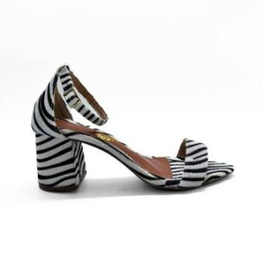 Imagem de Sandália Salto Bloco Confortavel Zebra e Onça 122-Feminino