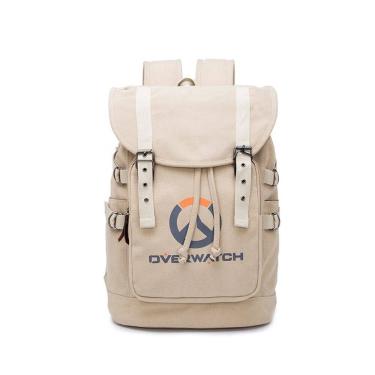 Imagem de Mochila de lona cáqui Overwatch para crianças escolares 38x18x44cm