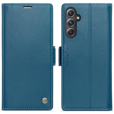 Imagem de WJXEXRS Capa carteira para Samsung Galaxy S23 FE, capa flip estilosa com compartimento para cartão de crédito com bloqueio RFID, capa de telefone de couro PU à prova de choque para Samsung Galaxy S23