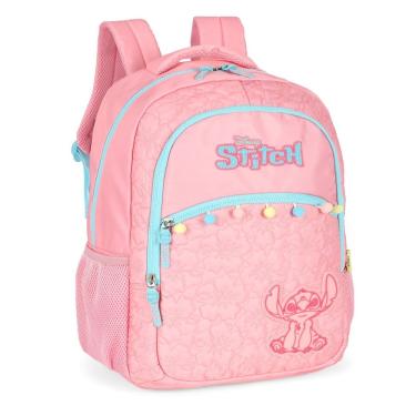 Imagem de Mochila Lilo Stitch Costa Infantil Menina Escola Rosa Luxcel