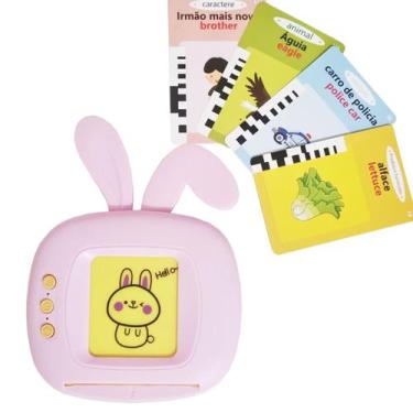 Imagem de Brinquedo Card Infantil Cartão Fala Inglês Português Coelho Apraxia Au