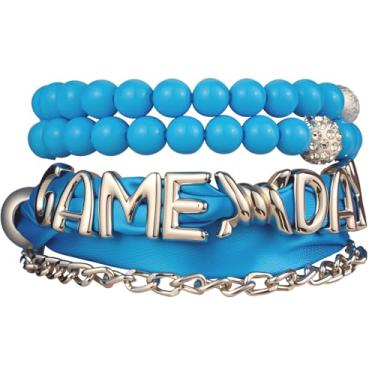 Imagem de DoDoBeads Conjunto de pulseiras femininas de cachecol de dia de jogo, pacote com 4 pulseiras em camadas, joias coloridas do time para roupas de dia de jogo, use como pulseira, colar, faixa de chapéu