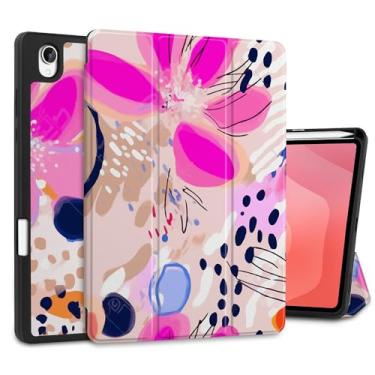 Imagem de DONGKE Capa para Samsung Galaxy Tab S11 5G 27.9 cm modelo 2025 (SM-X730/X736B), capa fina e leve com suporte para caneta S, hibernar/despertar automático, TPU macio à prova de choque, floral artístico