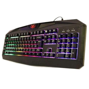 Imagem de Teclado Gamer Com Apoio Aos Pulsos Para Jogos No Computador