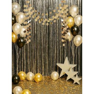 Imagem de 58 peças de cordas decorativas de bolinhas champanhe douradas (399,8 cm) | Fitas de borla de chapéu cruzado; decoração de fundo para banquetes de casamento, decoração de fundo de foto para festas de