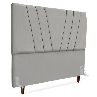 Imagem de Cabeceira Queen 160 Cm Com Frame Belgica Suede Cinza Claro Artte Cinza Claro