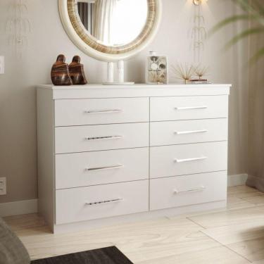 Imagem de Cômoda Batrol Genova Com 8 Gavetas Branco Brilho