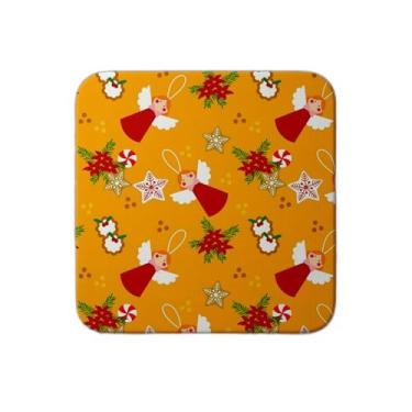 Imagem de Ladrilho Decorativo de Cerâmica Natalino com Estampa de Biscoitos e Ângulos