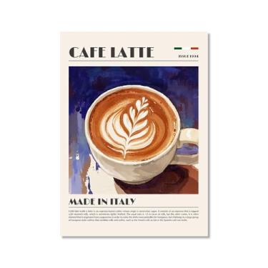 Imagem de Impressões de café vintage aquarela bebendo pôsteres arte de parede café decoração de cozinha sala de jantar escritório café bar decoração de parede (SKU1,20.3x30.5 cm = (20x30 cm), sem moldura)