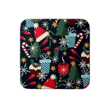 Imagem de Ladrilho Decorativo de Cerâmica Estampa Inverno Colorido Azul Escuro