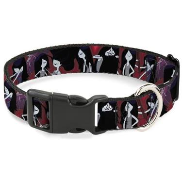 Imagem de Coleira para cães Cartoon Network com fivela de plástico, liberação rápida, fácil de ajustar, Adventure Time Marceline, 24,5 a 37,5 cm de largura