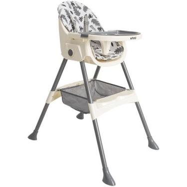 Imagem de Cadeira de Alimentação Bebê Kiddo Papinha 2 em 1 Folha Cinza