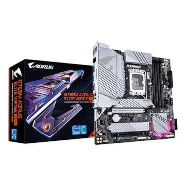 Imagem de GIGABYTE Placa-mãe B760M AORUS Elite WIFI6E GEN5 - Suporta processadores Intel Core de 14ª geração, VRM digital 12+1 fase, até 5600 MHz DDR5, 2x PCIe 4.0 M.2, Wi-Fi 6E, LAN 2,5 GbE