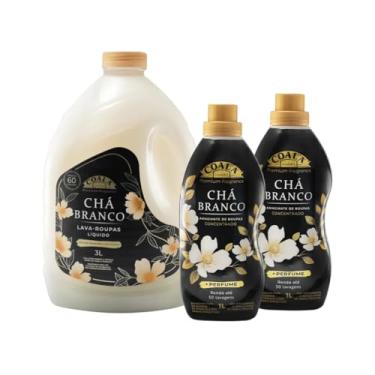 Imagem de Coala Kit Lavanderia Chá Branco, 1 Lava Roupas Líquido 3L e 2 Amaciantes Concentrados 1L, Premium Fragrance, Rende até 50 Lavagens