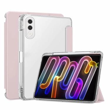 Imagem de Capa com suporte para tablet Lenovo Yoga Tab de 11,1 polegadas, capa frontal de poliuretano FJIASTB resistente a arranhões e capa traseira de TPU à prova de choque com suporte para caneta, hibernar