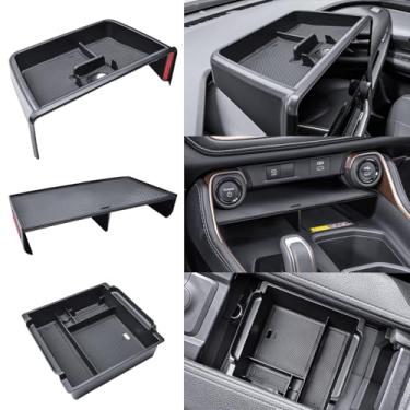 Imagem de TACOBRO Organizador de 3 peças compatível com acessórios Toyota Grand Highlander 2024 2025 2026, porta-lenços atrás da tela, bandeja de console central Grand Highlander e organizador de caixa de