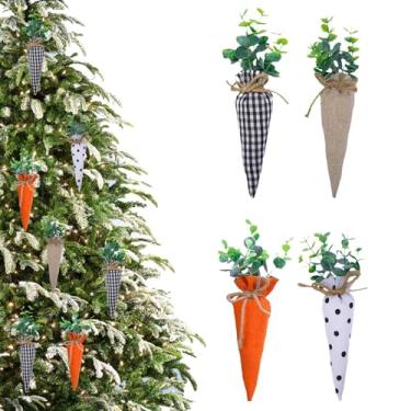 Imagem de Cenouras de tecido de Páscoa – Decoração de feriado | Decoração de cestas de festa, para estante de livros, armário de exibição, mesa de cabeceira, quarto, sala de estar, escritório, soleira da janela