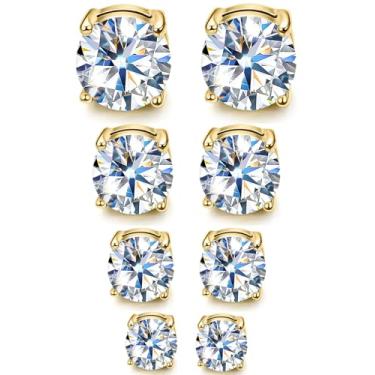Imagem de SIISPRI Brincos magnéticos de 4 a 7 mm para mulheres e homens, brincos hipoalergênicos, falsos, unissex, não perfurantes, redondos e brilhantes, brincos de diamante, Small, Aço inoxidável, Zircônia