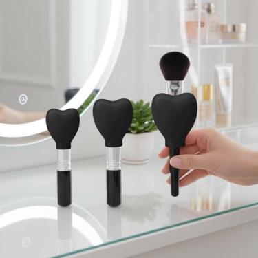 Imagem de Capas protetoras de pincel de maquiagem, capas protetoras de ponta de pincel de viagem, organizador universal, pacote com 3, pequeno, médio e grande (preto)