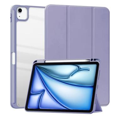 Imagem de SFFINE Capa transparente compatível com iPad Air 11 polegadas 7ª/6ª geração (M3/M2) 2025/2024, para iPad Air 5ª/4ª geração, capa inteligente de hibernar/despertar automática de 10,9 polegadas 2022