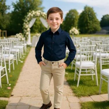 Imagem de Conjunto Camisa Social Diversas Cores e Calça Slim Infantil - Luar Enc