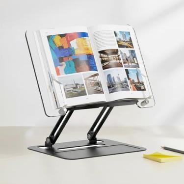 Imagem de Suporte de acrílico ajustável, suporte de leitura com design elevador, suporte de documentos de mesa de liga de alta densidade para receitas de documentos, livro de receitas, livros de música (preto)