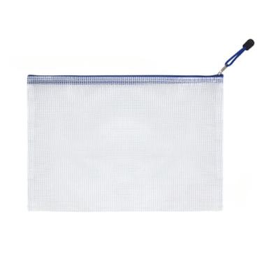 Imagem de Pacote com 6 pastas de arquivo com zíper azul, tamanho carta, organizador de documentos à prova d'água para estudantes, recibos, papéis