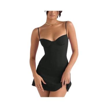 Imagem de Vestido Mini Sexy Em a Para Mulheres, Estilo Sólido E Elegante Para Pa