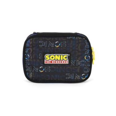 Imagem de Estojo Box Sonic Personagem Juvenil Escolar 100 Pens Filme, Preto
