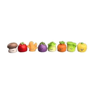Imagem de WeiLaiKeQi 8 Miniaturas de Legumes para Cozinha - Miniaturas de Comida - Artesanato 3D - Decoração para de Computador, Mesa ou Estante