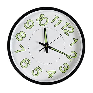Imagem de aqxreight Relógio de Parede Luminoso de 12 Polegadas Relógio de Quartzo Redondo Minimalista para Decoração de Sala de Estar de Quarto Branco Trabalhando Dormindo Uma Parede Redonda Luminosa PRECISA