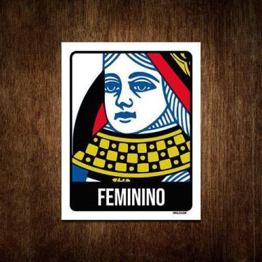 Imagem de Placa De Banheiro - Baralho Feminino 36X46 - Sinalizo