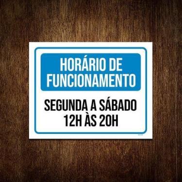 Imagem de Placa De Sinalização - Horário Funcionamento 27X35 - Sinalizo