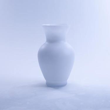 Imagem de Vaso de vidro de urna clássica lixada branca de 28 cm para vaso de flores, buquês, centro de mesa ou grande arranjo floral, decoração de casa, casamento, evento, mesa, 1 peça