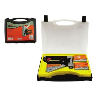 Imagem de Grampeador Profissional Pinador Manual Tapeceiro Madeira - Bestfer