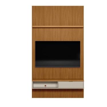 Imagem de Painel Modular Ripado 1,40m com Nicho e Prateleira Linea Brasil, Natur