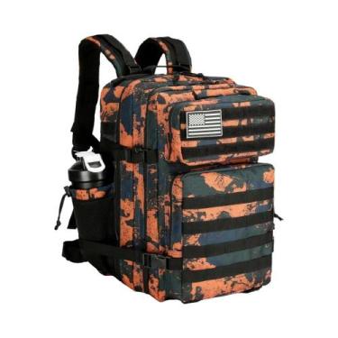 Imagem de Mochila Tática Grande 45L 3P Impermeável Para Caminhadas, Camping E Es