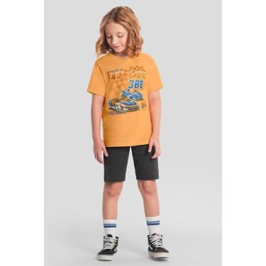 Imagem de Conjunto infantil menino de carros metalizada Brandili, 8, Laranja