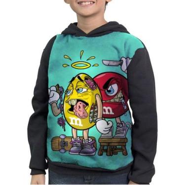 Imagem de Moletom Infantil Balas M&m's Zombie - smoke, Preto, 2