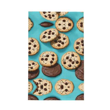 Imagem de XLLingL Cookies Food Chocolate Chips Biscuits Print Waffle Toalhas de cozinha, panos de prato de microfibra, perfeitos para decoração de cozinha e limpeza - 1 peça