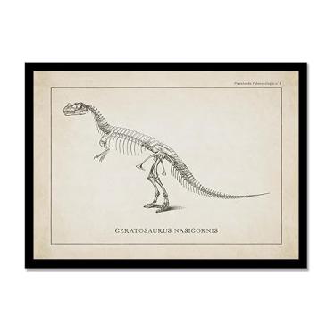 Imagem de Arte de parede de esqueleto de dinossauro vintage, paleontologia, pôsteres em tela, fósseis de dinossauro, impressões artísticas, esboços, fotos, decoração de quarto de menino (SKU14,20,3 x 30,5 cm =