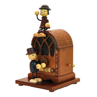 Imagem de pcagfaajmh Caixa de música colecionável sonho vintage fantoche de madeira caixa de música aniversário novo presente para meninas e mulheres (cor: Tamanho da cor da imagem: 12 x 12 x 21,5 cm)