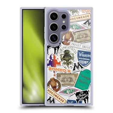 Imagem de Head Case Designs Capa de gel tipografia oficialmente licenciada com logotipo Harry Potter [proteção de grau militar] compatível com Samsung Galaxy S25 Ultra e compatível com MagSafe