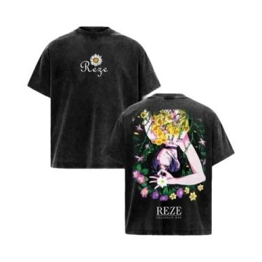 Imagem de Camiseta Unissex Oversized Chainsaw Man Anime Manga Curta Vintage Lava