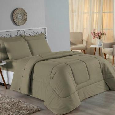 Imagem de Kit Edredom Dupla Face + Jogo de Lençol Solteiro Nobre 4 peças Malha 1