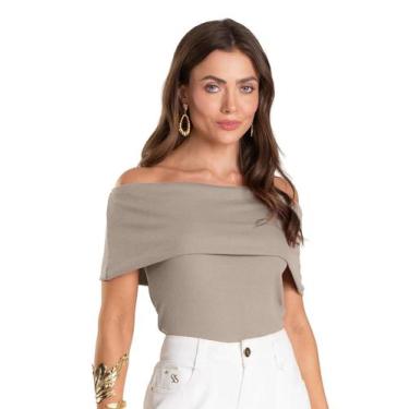 Imagem de Blusa Feminina Ombro a Ombro Dianna Marrom, M, Marrom